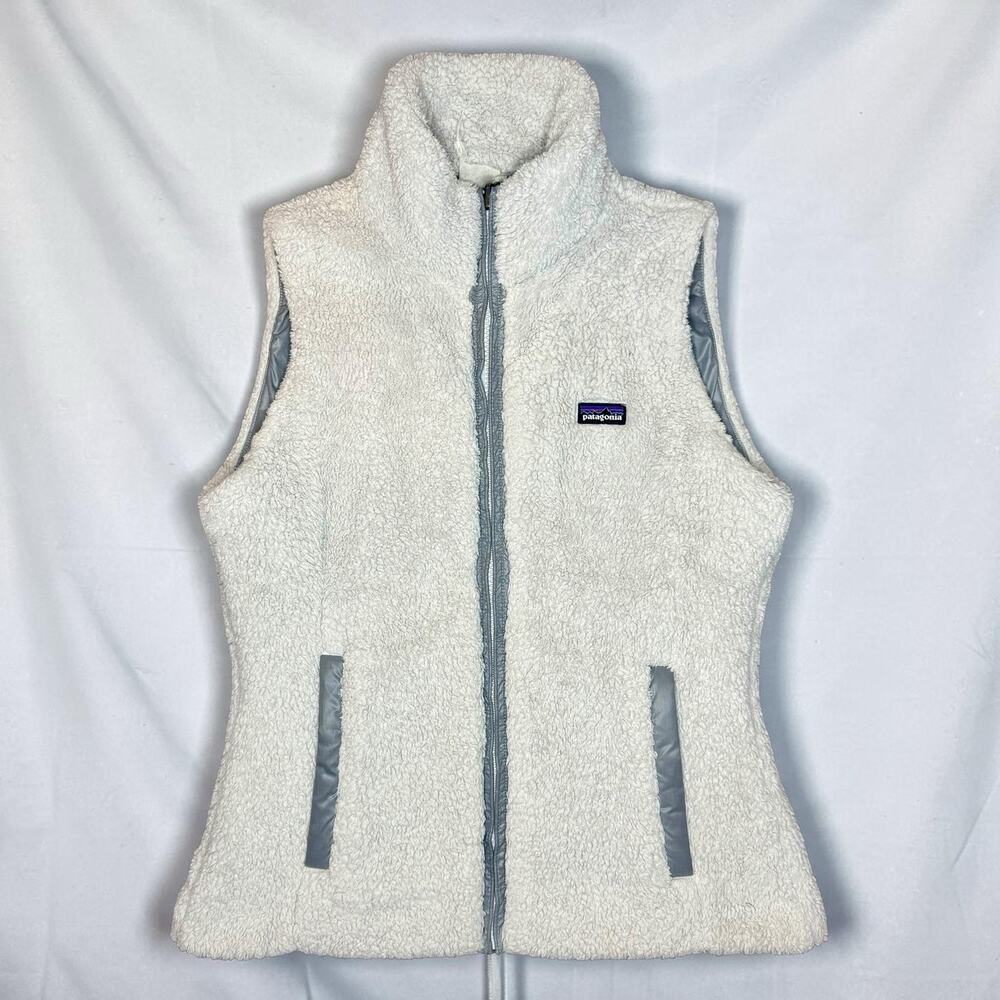 Patagonia Los Gatos Fleece Vest Womens Medium White Full Zip Sherpa Gorpcore M